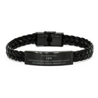 Remarkable CFO Gifts, Your dedication and hard work, Inspirational Birthday Christmas Unique Braided Leather Bracelet For CFO, Coworkers, Men, Women, Friends