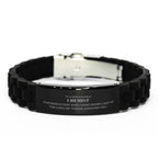 Remarkable Chemist Gifts, Your dedication and hard work, Inspirational Birthday Christmas Unique Black Glidelock Clasp Bracelet For Chemist, Coworkers, Men, Women, Friends