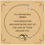 Remarkable Chemist Gifts, Your dedication and hard work, Inspirational Birthday Christmas Unique Sunflower Bracelet For Chemist, Coworkers, Men, Women, Friends