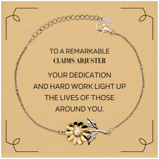 Remarkable Claims Adjuster Gifts, Your dedication and hard work, Inspirational Birthday Christmas Unique Sunflower Bracelet For Claims Adjuster, Coworkers, Men, Women, Friends - Mallard Moon Gift Shop