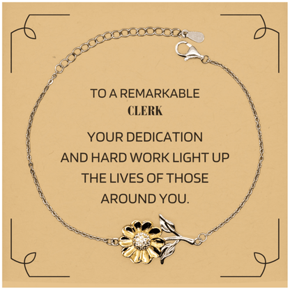 Remarkable Clerk Gifts, Your dedication and hard work, Inspirational Birthday Christmas Unique Sunflower Bracelet For Clerk, Coworkers, Men, Women, Friends - Mallard Moon Gift Shop