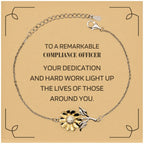 Remarkable Compliance Officer Gifts, Your dedication and hard work, Inspirational Birthday Christmas Unique Sunflower Bracelet For Compliance Officer, Coworkers, Men, Women, Friends