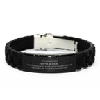 Remarkable Concierge Gifts, Your dedication and hard work, Inspirational Birthday Christmas Unique Black Glidelock Clasp Bracelet For Concierge, Coworkers, Men, Women, Friends