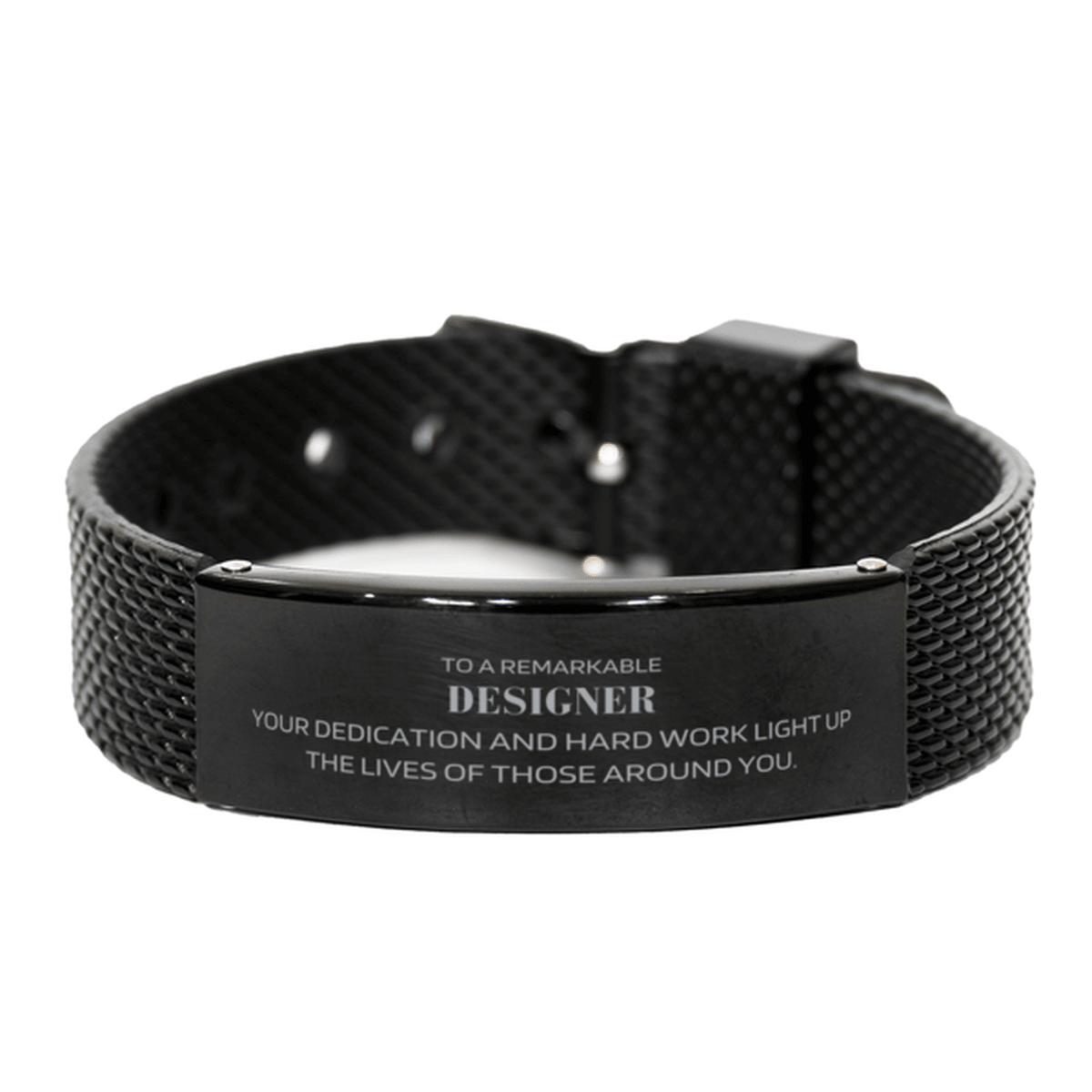 Remarkable Designer Gifts, Your dedication and hard work, Inspirational Birthday Christmas Unique Black Shark Mesh Bracelet For Designer, Coworkers, Men, Women, Friends - Mallard Moon Gift Shop