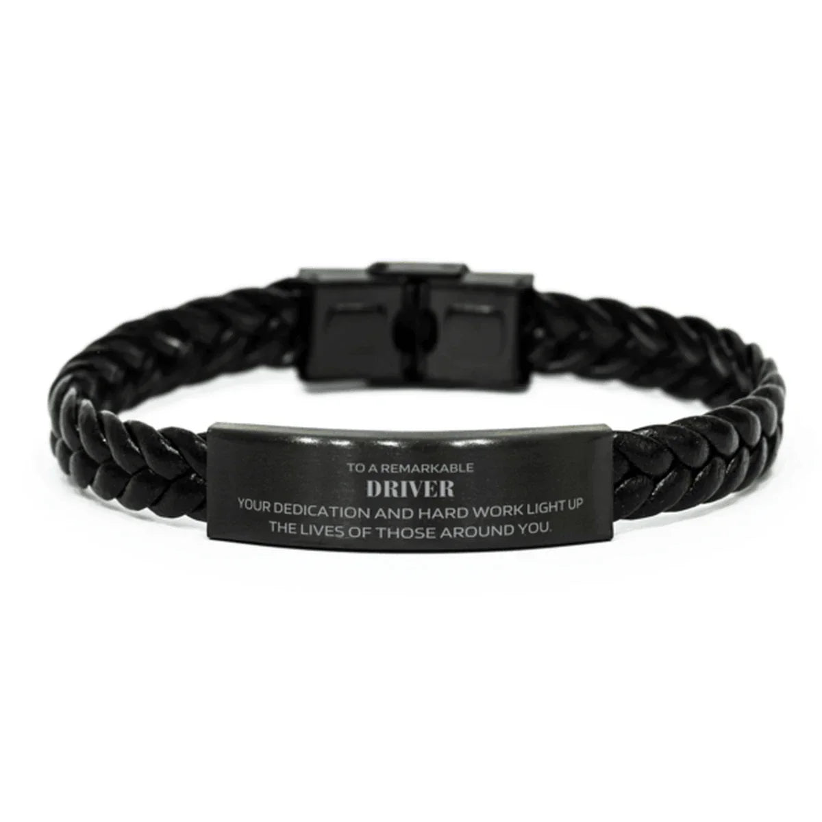 Remarkable Driver Gifts, Your dedication and hard work, Inspirational Birthday Christmas Unique Braided Leather Bracelet For Driver, Coworkers, Men, Women, Friends