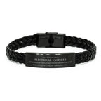 Remarkable Electrical Engineer Gifts, Your dedication and hard work, Inspirational Birthday Christmas Unique Braided Leather Bracelet For Electrical Engineer, Coworkers, Men, Women, Friends