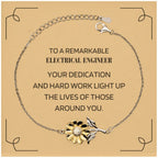 Remarkable Electrical Engineer Gifts, Your dedication and hard work, Inspirational Birthday Christmas Unique Sunflower Bracelet For Electrical Engineer, Coworkers, Men, Women, Friends