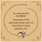 Remarkable Electrician Gifts, Your dedication and hard work, Inspirational Birthday Christmas Unique Sunflower Bracelet For Electrician, Coworkers, Men, Women, Friends