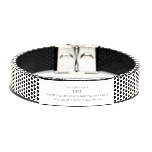 Remarkable EMT Gifts, Your dedication and hard work, Inspirational Birthday Christmas Unique Stainless Steel Bracelet For EMT, Coworkers, Men, Women, Friends - Mallard Moon Gift Shop