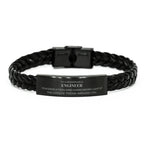 Remarkable Engineer Gifts, Your dedication and hard work, Inspirational Birthday Christmas Unique Braided Leather Bracelet For Engineer, Coworkers, Men, Women, Friends