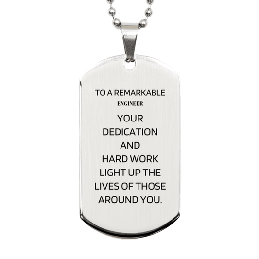 Remarkable Engineer Gifts, Your dedication and hard work, Inspirational Birthday Christmas Unique Silver Dog Tag For Engineer, Coworkers, Men, Women, Friends - Mallard Moon Gift Shop
