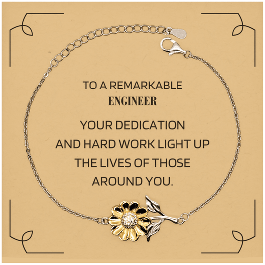 Remarkable Engineer Gifts, Your dedication and hard work, Inspirational Birthday Christmas Unique Sunflower Bracelet For Engineer, Coworkers, Men, Women, Friends - Mallard Moon Gift Shop
