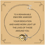 Remarkable Executive Assistant Gifts, Your dedication and hard work, Inspirational Birthday Christmas Unique Sunflower Bracelet For Executive Assistant, Coworkers, Men, Women, Friends
