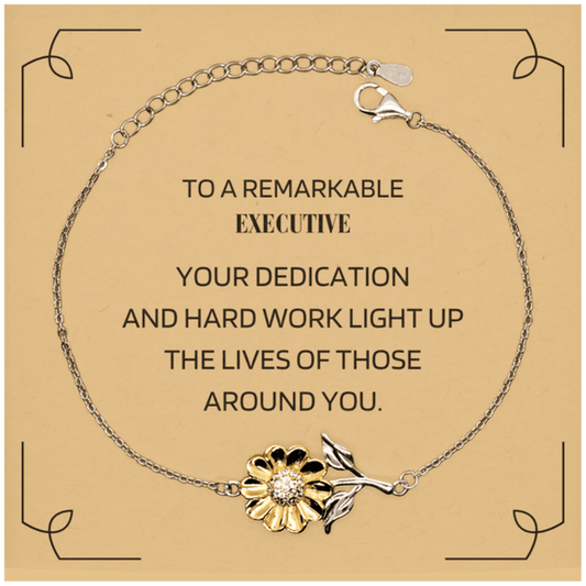 Remarkable Executive Gifts, Your dedication and hard work, Inspirational Birthday Christmas Unique Sunflower Bracelet For Executive, Coworkers, Men, Women, Friends - Mallard Moon Gift Shop