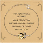 Remarkable Gate Agent Gifts, Your dedication and hard work, Inspirational Birthday Christmas Unique Sunflower Bracelet For Gate Agent, Coworkers, Men, Women, Friends