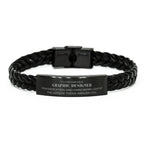Remarkable Graphic Designer Gifts, Your dedication and hard work, Inspirational Birthday Christmas Unique Braided Leather Bracelet For Graphic Designer, Coworkers, Men, Women, Friends