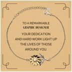 Remarkable Graphic Designer Gifts, Your dedication and hard work, Inspirational Birthday Christmas Unique Sunflower Bracelet For Graphic Designer, Coworkers, Men, Women, Friends
