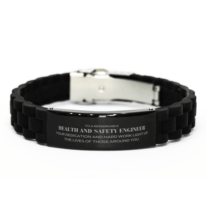 Remarkable Health and Safety Engineer Gifts, Your dedication and hard work, Inspirational Birthday Christmas Unique Black Glidelock Clasp Bracelet For Health and Safety Engineer, Coworkers, Men, Women, Friends - Mallard Moon Gift Shop