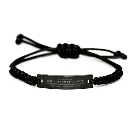 Remarkable Health and Safety Engineer Gifts, Your dedication and hard work, Inspirational Birthday Christmas Unique Black Rope Bracelet For Health and Safety Engineer, Coworkers, Men, Women, Friends - Mallard Moon Gift Shop