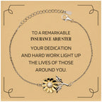 Remarkable Insurance Adjuster Gifts, Your dedication and hard work, Inspirational Birthday Christmas Unique Sunflower Bracelet For Insurance Adjuster, Coworkers, Men, Women, Friends