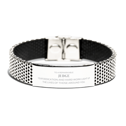 Remarkable Judge Gifts, Your dedication and hard work, Inspirational Birthday Christmas Unique Stainless Steel Bracelet For Judge, Coworkers, Men, Women, Friends - Mallard Moon Gift Shop