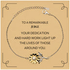 Remarkable Judge Gifts, Your dedication and hard work, Inspirational Birthday Christmas Unique Sunflower Bracelet For Judge, Coworkers, Men, Women, Friends