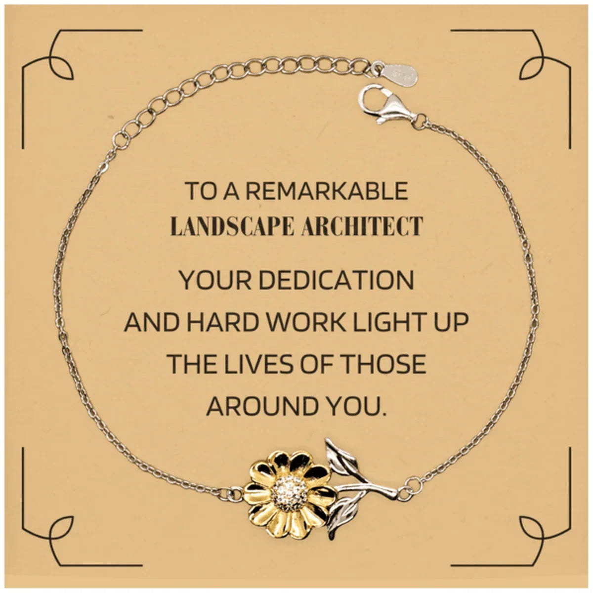 Remarkable Landscape Architect Gifts, Your dedication and hard work, Inspirational Birthday Christmas Unique Sunflower Bracelet For Landscape Architect, Coworkers, Men, Women, Friends