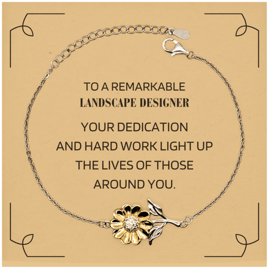 Remarkable Landscape Designer Gifts, Your dedication and hard work, Inspirational Birthday Christmas Unique Sunflower Bracelet For Landscape Designer, Coworkers, Men, Women, Friends - Mallard Moon Gift Shop