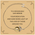 Remarkable Loan Officer Gifts, Your dedication and hard work, Inspirational Birthday Christmas Unique Sunflower Bracelet For Loan Officer, Coworkers, Men, Women, Friends