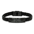 Remarkable Mail Carrier Gifts, Your dedication and hard work, Inspirational Birthday Christmas Unique Braided Leather Bracelet For Mail Carrier, Coworkers, Men, Women, Friends