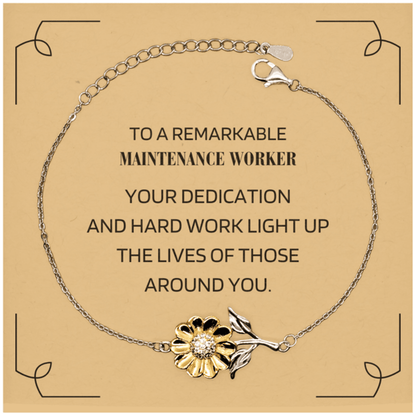 Remarkable Maintenance Worker Gifts, Your dedication and hard work, Inspirational Birthday Christmas Unique Sunflower Bracelet For Maintenance Worker, Coworkers, Men, Women, Friends - Mallard Moon Gift Shop