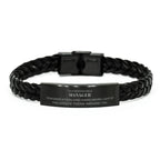 Remarkable Manager Gifts, Your dedication and hard work, Inspirational Birthday Christmas Unique Braided Leather Bracelet For Manager, Coworkers, Men, Women, Friends