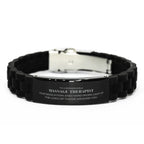 Remarkable Massage Therapist Gifts, Your dedication and hard work, Inspirational Birthday Christmas Unique Black Glidelock Clasp Bracelet For Massage Therapist, Coworkers, Men, Women, Friends