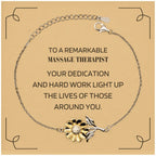 Remarkable Massage Therapist Gifts, Your dedication and hard work, Inspirational Birthday Christmas Unique Sunflower Bracelet For Massage Therapist, Coworkers, Men, Women, Friends