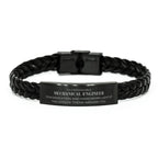 Remarkable Mechanical Engineer Gifts, Your dedication and hard work, Inspirational Birthday Christmas Unique Braided Leather Bracelet For Mechanical Engineer, Coworkers, Men, Women, Friends