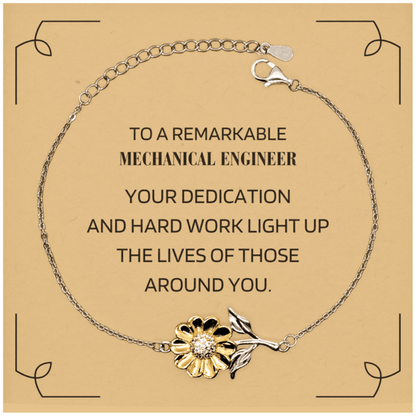 Remarkable Mechanical Engineer Gifts, Your dedication and hard work, Inspirational Birthday Christmas Unique Sunflower Bracelet For Mechanical Engineer, Coworkers, Men, Women, Friends - Mallard Moon Gift Shop
