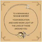 Remarkable Nuclear Scientist Gifts, Your dedication and hard work, Inspirational Birthday Christmas Unique Sunflower Bracelet For Nuclear Scientist, Coworkers, Men, Women, Friends