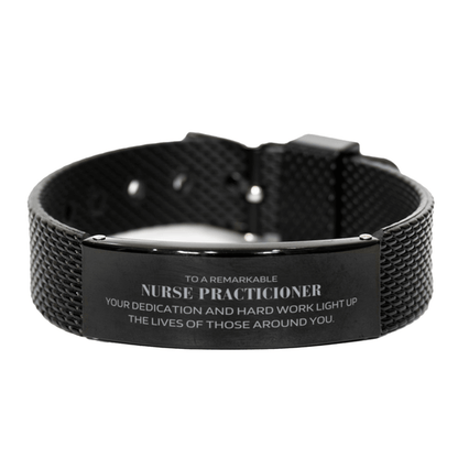Remarkable Nurse Practicioner Gifts, Your dedication and hard work, Inspirational Birthday Christmas Unique Black Shark Mesh Bracelet For Nurse Practicioner, Coworkers, Men, Women, Friends - Mallard Moon Gift Shop