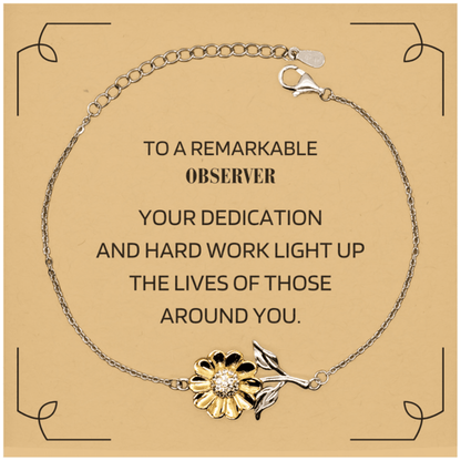 Remarkable Observer Gifts, Your dedication and hard work, Inspirational Birthday Christmas Unique Sunflower Bracelet For Observer, Coworkers, Men, Women, Friends - Mallard Moon Gift Shop