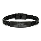Remarkable Oncologist Gifts, Your dedication and hard work, Inspirational Birthday Christmas Unique Braided Leather Bracelet For Oncologist, Coworkers, Men, Women, Friends