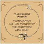 Remarkable Oncologist Gifts, Your dedication and hard work, Inspirational Birthday Christmas Unique Sunflower Bracelet For Oncologist, Coworkers, Men, Women, Friends