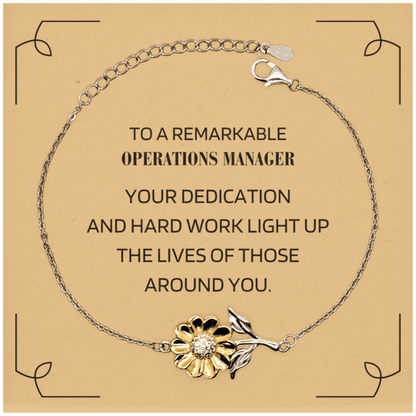 Remarkable Operations Manager Gifts, Your dedication and hard work, Inspirational Birthday Christmas Unique Sunflower Bracelet For Operations Manager, Coworkers, Men, Women, Friends - Mallard Moon Gift Shop