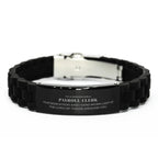 Remarkable Payroll Clerk Gifts, Your dedication and hard work, Inspirational Birthday Christmas Unique Black Glidelock Clasp Bracelet For Payroll Clerk, Coworkers, Men, Women, Friends