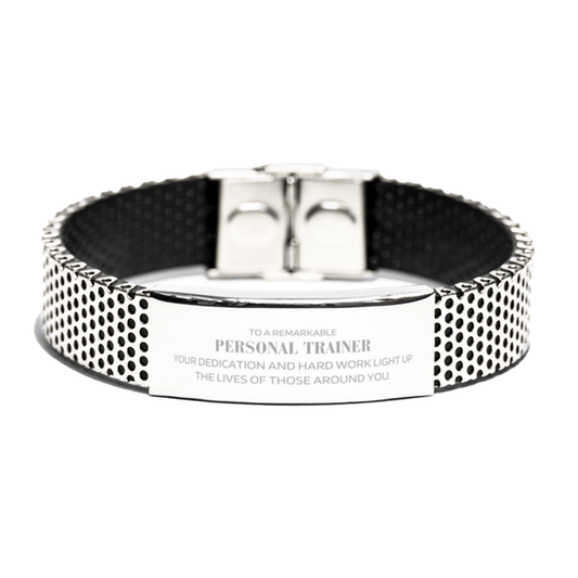 Remarkable Personal Trainer Gifts, Your dedication and hard work, Inspirational Birthday Christmas Unique Stainless Steel Bracelet For Personal Trainer, Coworkers, Men, Women, Friends - Mallard Moon Gift Shop