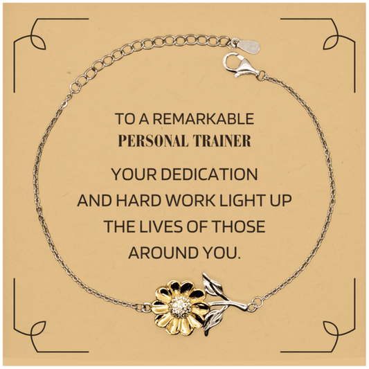 Remarkable Personal Trainer Gifts, Your dedication and hard work, Inspirational Birthday Christmas Unique Sunflower Bracelet For Personal Trainer, Coworkers, Men, Women, Friends - Mallard Moon Gift Shop