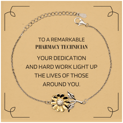 Remarkable Pharmacy Technician Gifts, Your dedication and hard work, Inspirational Birthday Christmas Unique Sunflower Bracelet For Pharmacy Technician, Coworkers, Men, Women, Friends - Mallard Moon Gift Shop