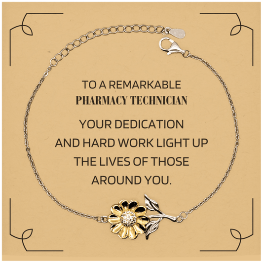 Remarkable Pharmacy Technician Gifts, Your dedication and hard work, Inspirational Birthday Christmas Unique Sunflower Bracelet For Pharmacy Technician, Coworkers, Men, Women, Friends - Mallard Moon Gift Shop