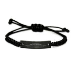 Remarkable Police Officer Gifts, Your dedication and hard work, Inspirational Birthday Christmas Unique Black Rope Bracelet For Police Officer, Coworkers, Men, Women, Friends
