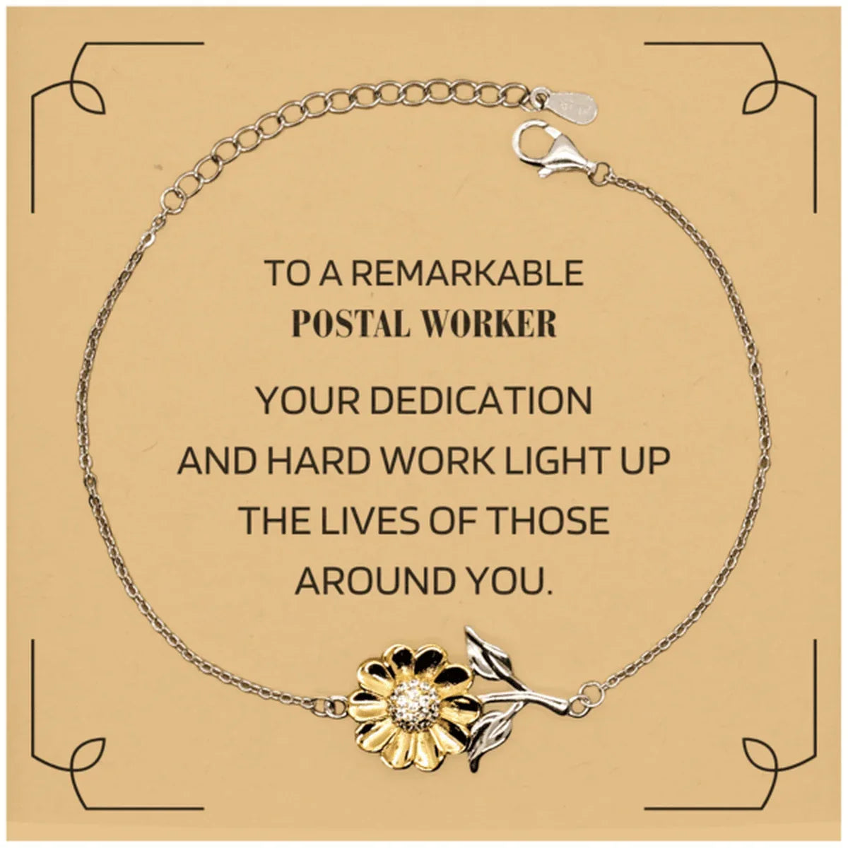 Remarkable Postal Worker Gifts, Your dedication and hard work, Inspirational Birthday Christmas Unique Sunflower Bracelet For Postal Worker, Coworkers, Men, Women, Friends