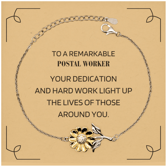 Remarkable Postal Worker Gifts, Your dedication and hard work, Inspirational Birthday Christmas Unique Sunflower Bracelet For Postal Worker, Coworkers, Men, Women, Friends - Mallard Moon Gift Shop